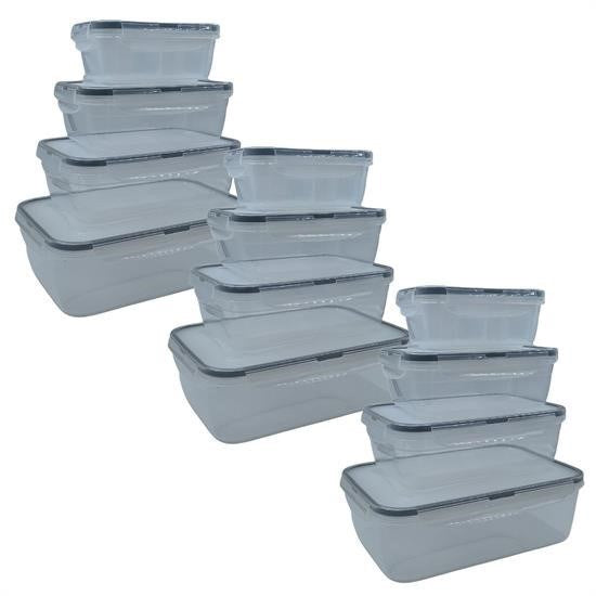 GENEL® 4lü İç İçe Sızdırmaz Contalı Kilitli Kapaklı Plastik Erzak Saklama Kapları LC315