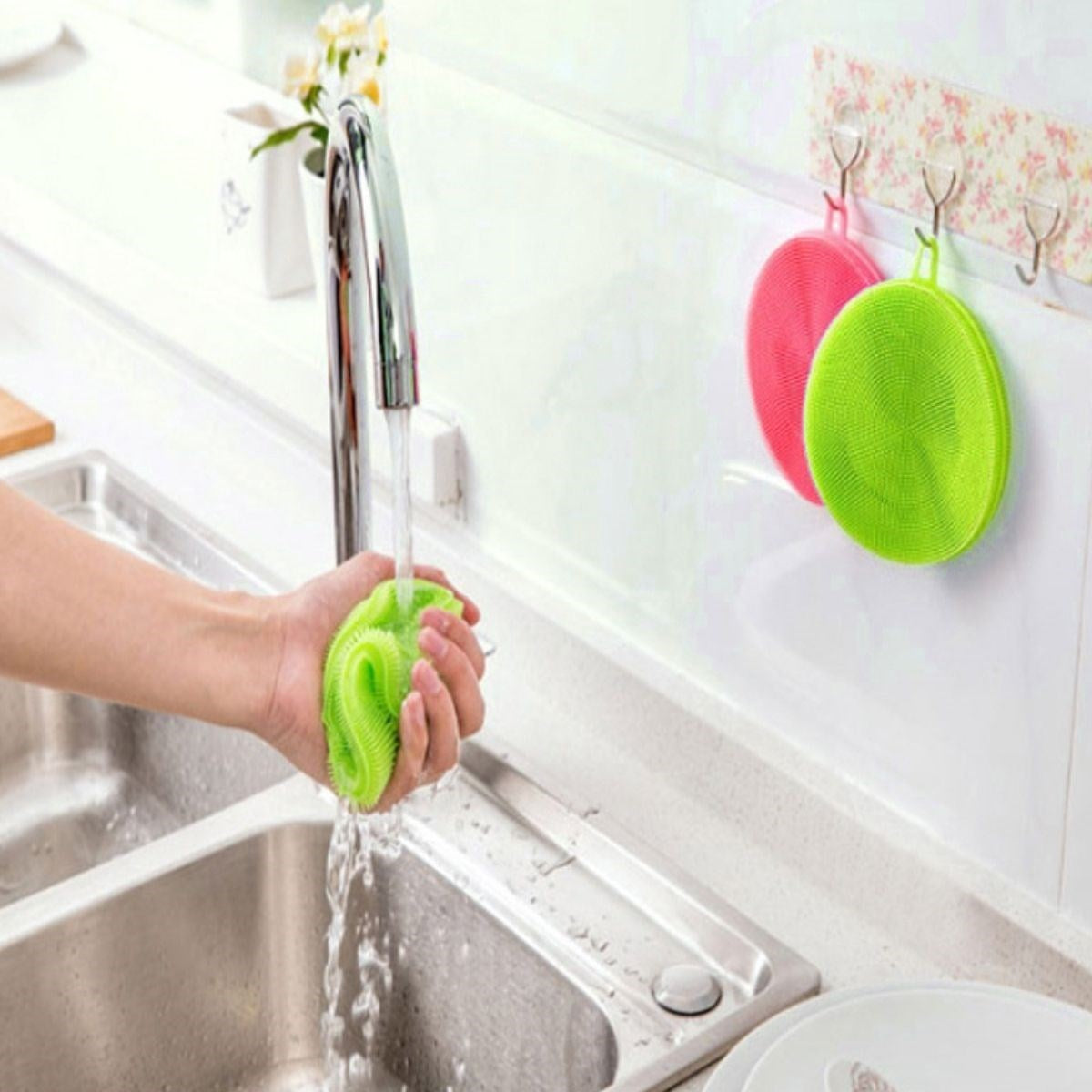 GENEL® 2'li Kir Tutmaz Tırtıklı Yüzey Bulaşık Yıkama Pedi