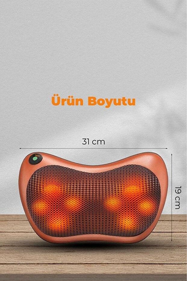 sonx Boyun Yoğurmalı Ve Isıtmalı Çok Fonksiyonlu Masaj Yastığı-8 Toplu Sırt, Bel, Bacak Masaj Aleti