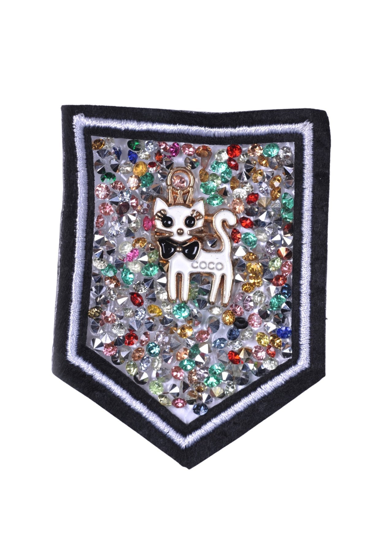 Aplike Ütü İle Yapışan Taşlı Kedi Arma 5 cm - UcuzaGeliyor