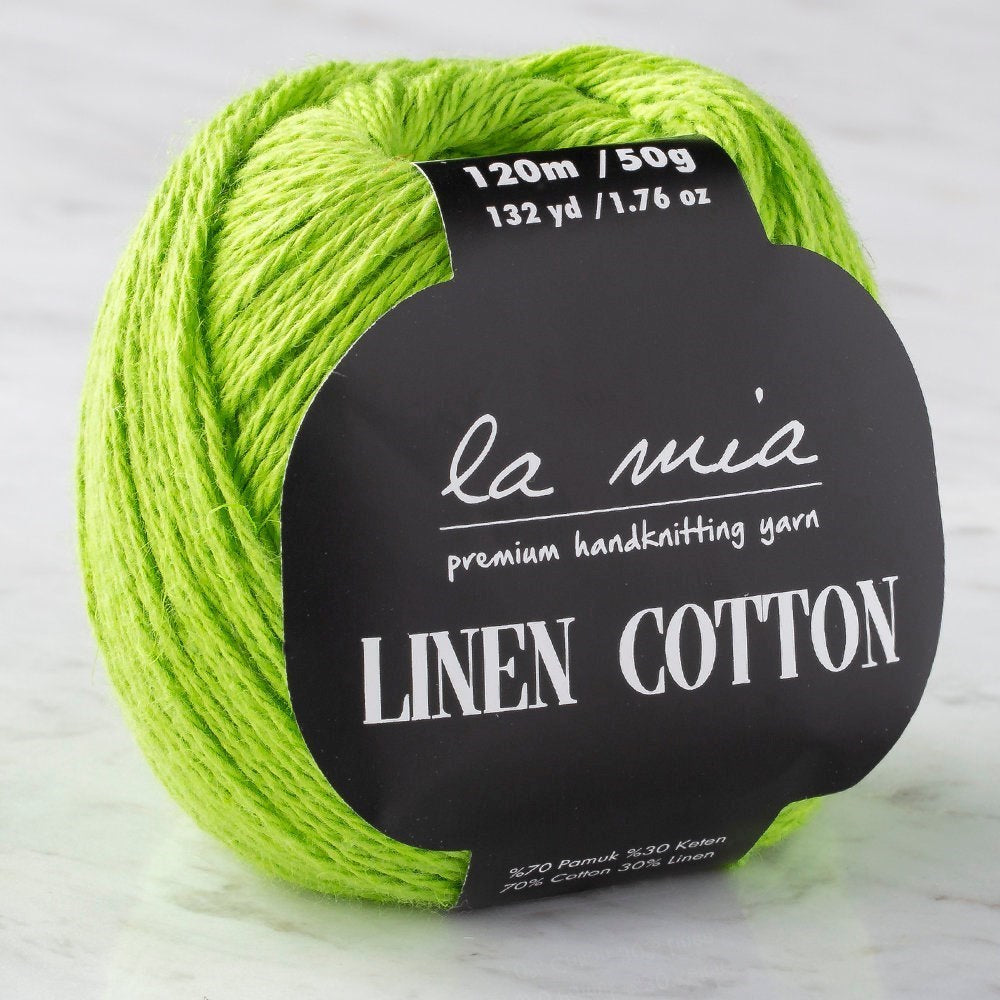 La Mia Linen Cotton Açık Yeşil El Örgü İpi - L186 - 33866 - UcuzaGeliyor