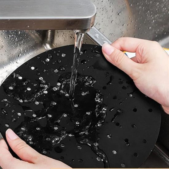 GENEL® Renkli Isıya Dayanıklı Yıkanılabilir Silikon Fırın Ve Airfryer Yuvarlak Pişirme Matı 20 Cm