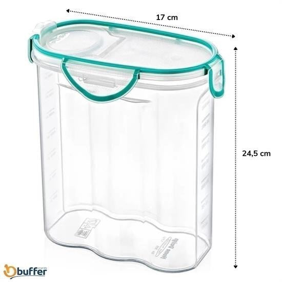 GENEL® Kilitli Kapaklı Contalı Hava,Su Sıvı Geçirmez 2,4 Litre Erzak Saklama Kabı-SA590