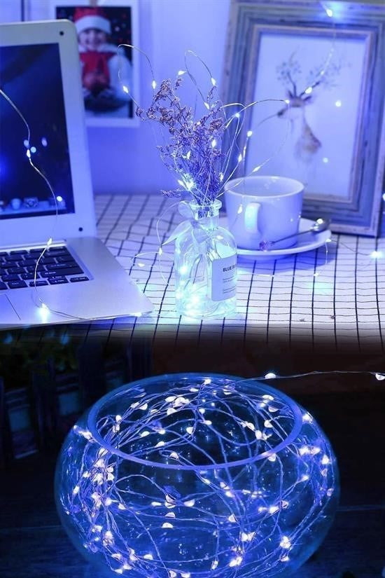 BUFFER® Pilli 5 metre Dekoratif Peri Led Beyaz Aydınlatma Süsleme Lambası