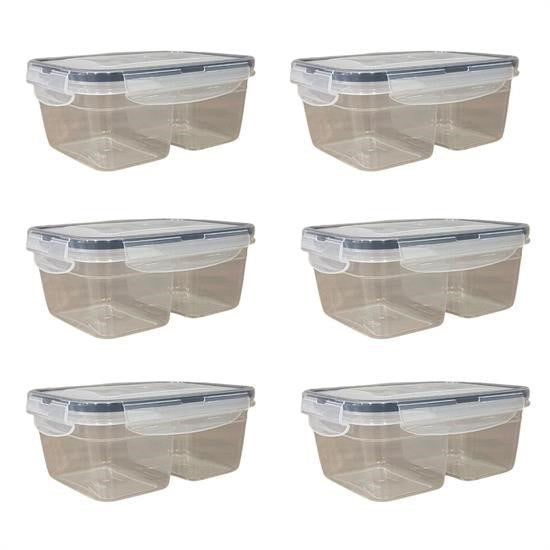 GENEL® 2 Bölmeli 0,45+0,45 Litre Kilitli Kapaklı Erzak Saklama Kabı LC-524