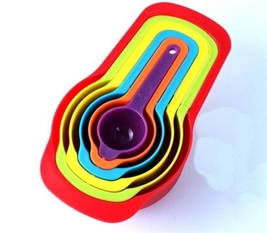 GENEL® Pratik Ölçü Kaşığı Kabı 5li Şeker Baharat Sıvı Ölçer Aparat