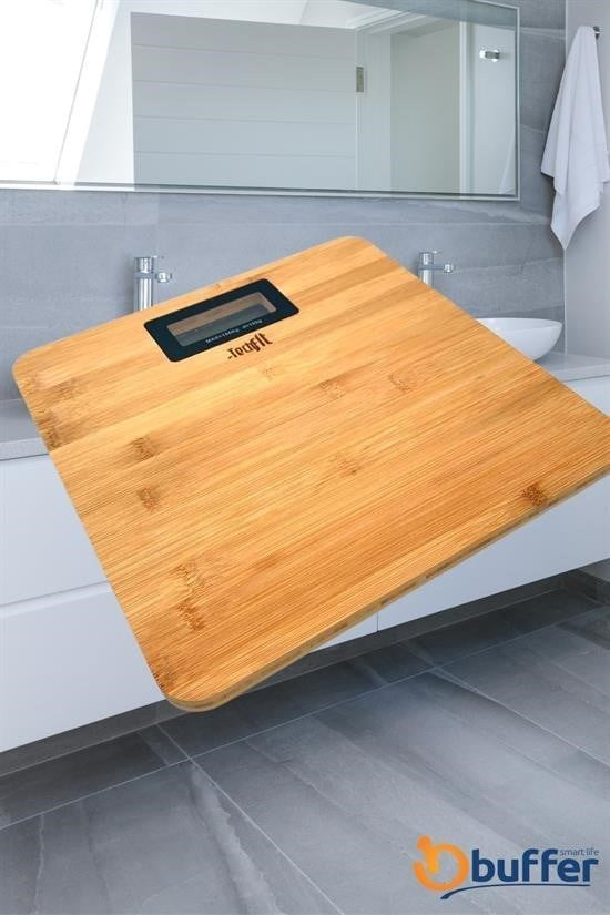 GENEL® Techfit Bambu Banyo Baskülü Yüksek Hassasiyetli Darbelere Dijital Dayanıklı Terazi Tf 1065 M