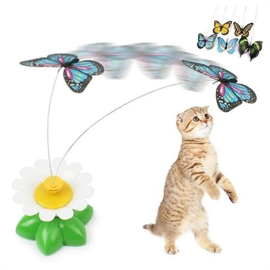 BUFFER® Hareketli Dönen Kelebek - Kedi Oyuncağı ( Pille Çalışır)
