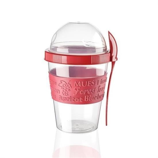 GENEL® Taken Go Kapaklı Kaşıklı Pratik Taşınabilir Meyveli Yoğurt Kabı