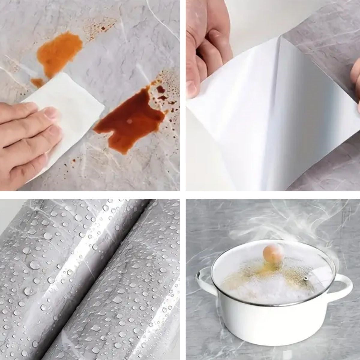 GENEL® Mermer Desenli Sticker Folyo Atina Grisi 60CM*5MT