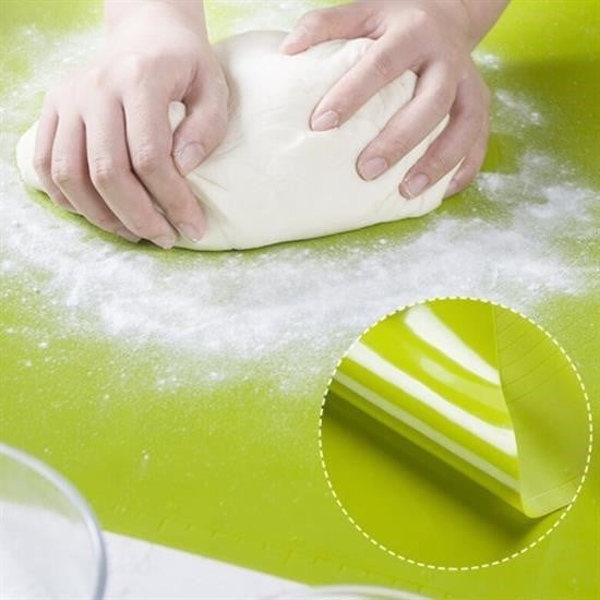 GENEL® 40*50 cm Silikon Ölçekli Kullanımı Kolay Hamur Açma Matı Ekmek Mantı Makarna Hamuru Yoğurma