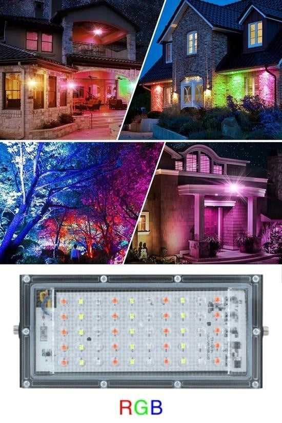 GENEL® Kumandalı Led Işık Dış Cephe AydınlatmasıÇok Renkli RGBLed Panel Işık PartiLed Aydınlatma