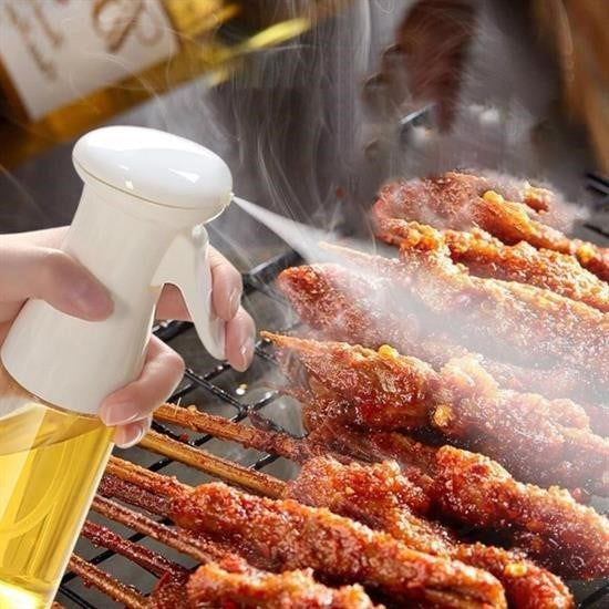 GENEL®  Çok Amaçlı Cam Şişe Püskürtmeli Dağıtıcı Yağdanlık Limonluk Sirke Sosluk Spreyi Beyaz