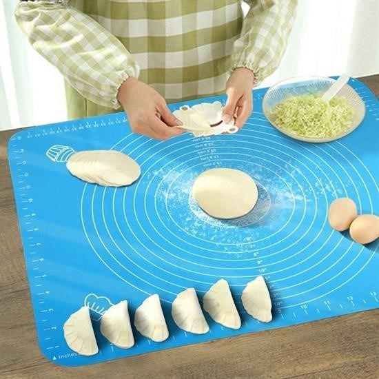 GENEL® 40*50 cm Silikon Ölçekli Kullanımı Kolay Hamur Açma Matı Ekmek Mantı Makarna Hamuru Yoğurma
