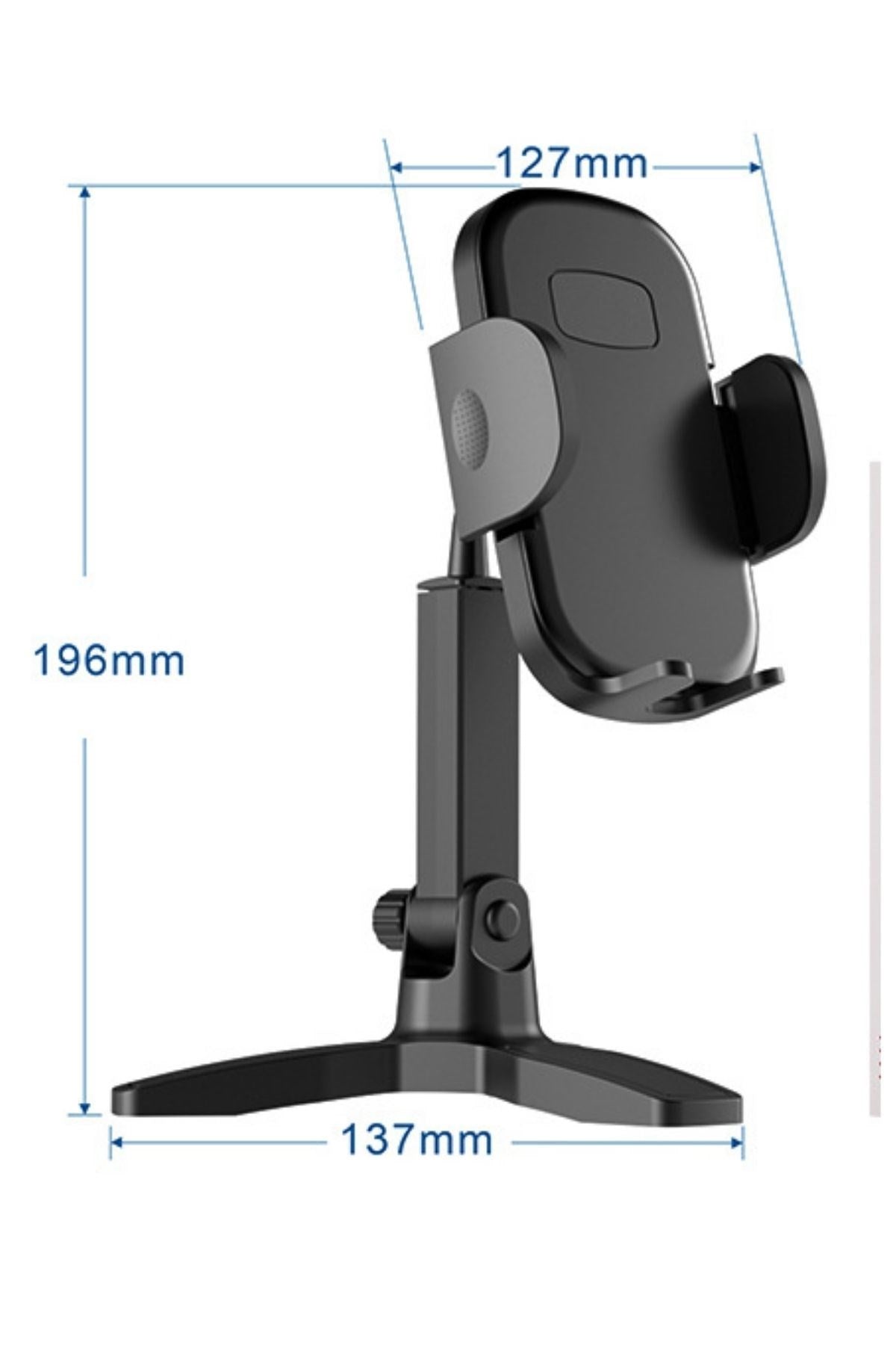 BUFFER® Masaüstü Telefon Standı 360 Derece Dönebilen Başlıklı Ayaklı Telefon Tripodu