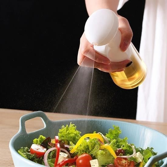 GENEL®  Çok Amaçlı Cam Şişe Püskürtmeli Dağıtıcı Yağdanlık Limonluk Sirke Sosluk Spreyi Beyaz