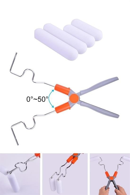 BUFFER® Nano Süngerli Damlatmaz Mobilya ve Duvar Boyama Rulosu Hem Köşe Hem Düz Zemin