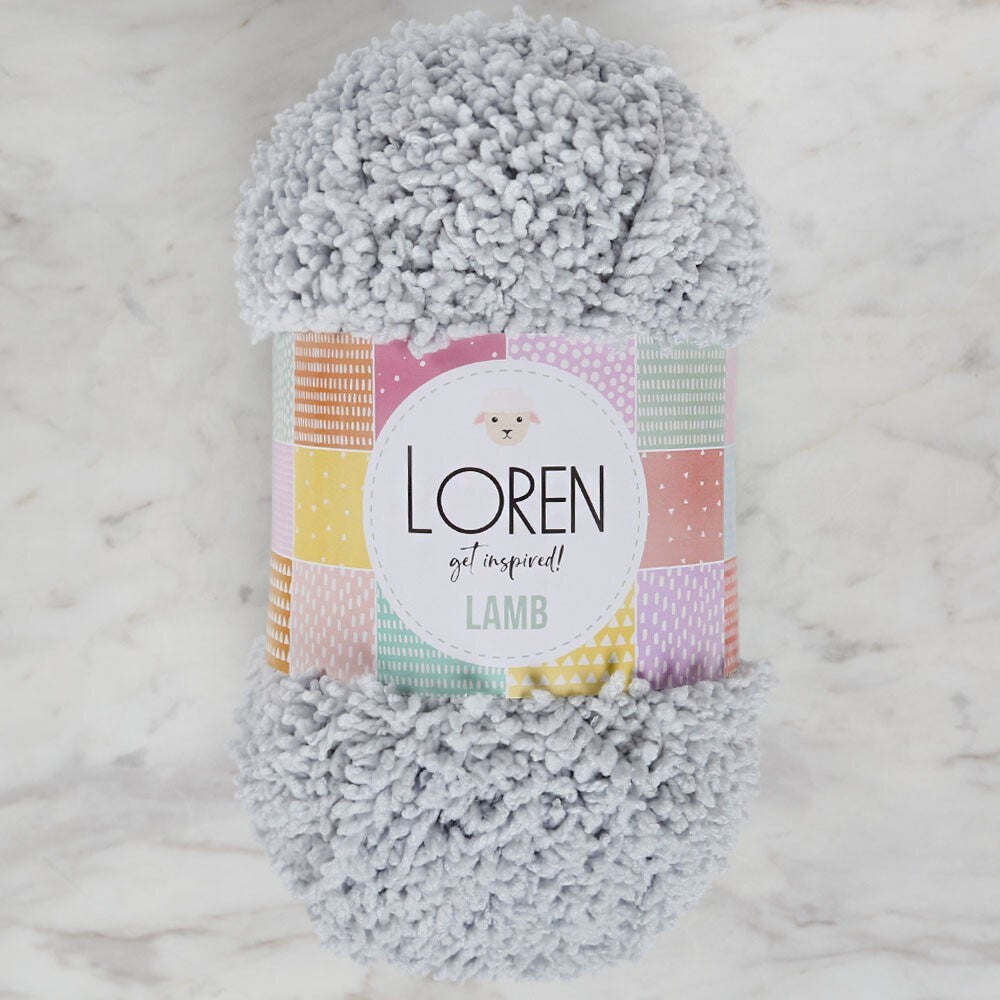 Loren Lamb Açık Gri El Örgü İpi - R044 - UcuzaGeliyor