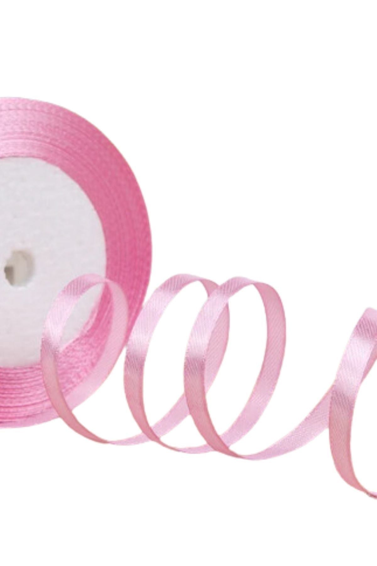 Saten Kurdele 3 cm 10 Metre Toz Pembe - UcuzaGeliyor