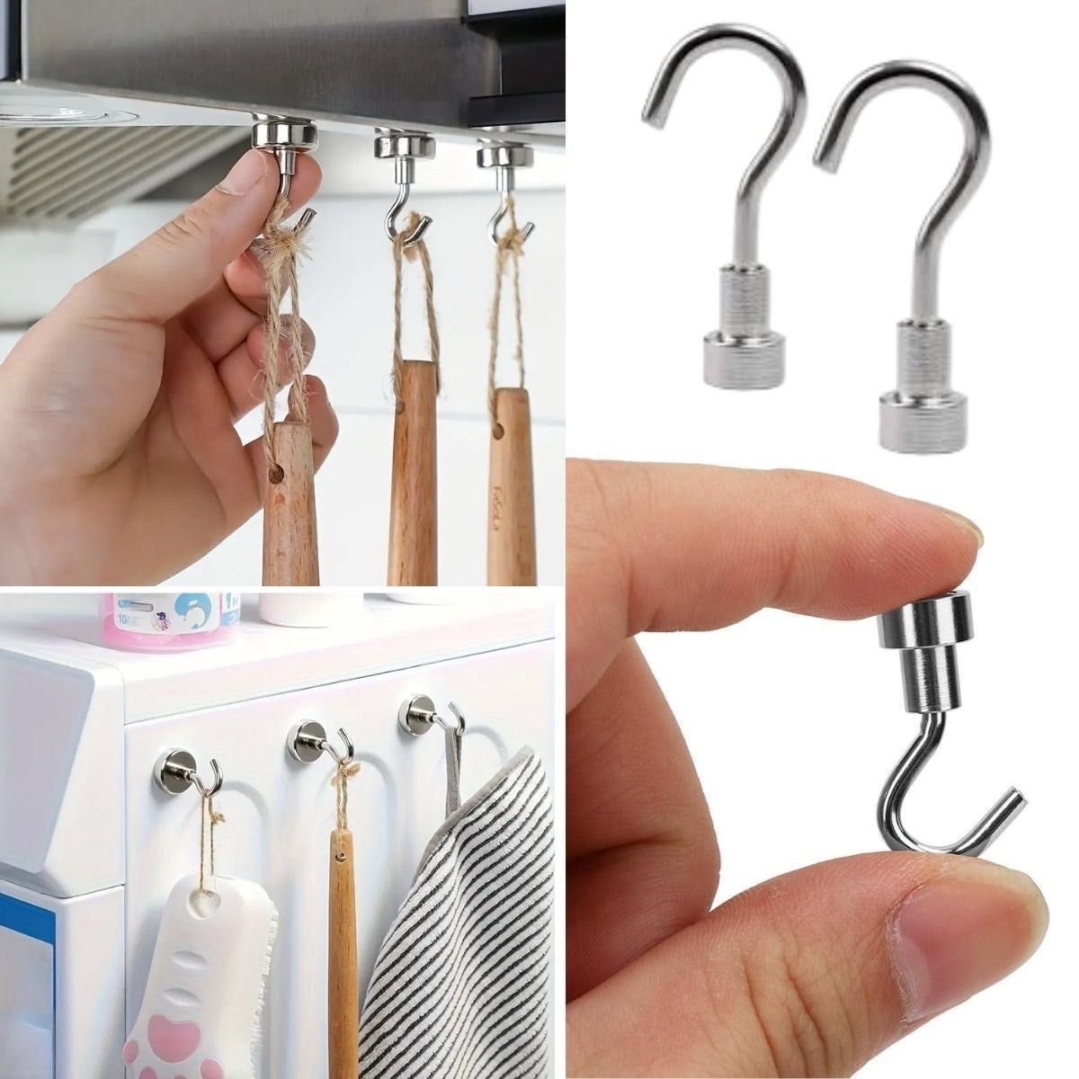 BUFFER® Güçlü Manyetik Mutfak,Banyolar İçin Çok Amaçlı 2'li Magnet Askı