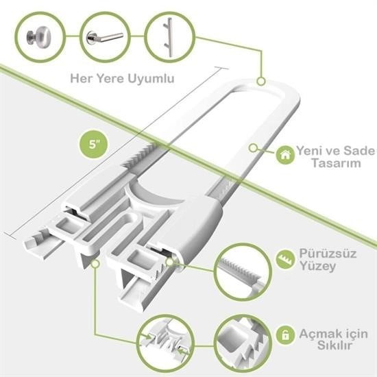 GENEL® Bebek Çocuk Çekmece ve Dolap Koruma Raylı Güvenlik Sistemi Emniyet Kilidi