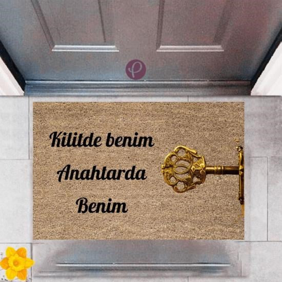 Kapı Önü Paspası Dekoratif Dijital Baskı Anahtar P-2483 - UcuzaGeliyor
