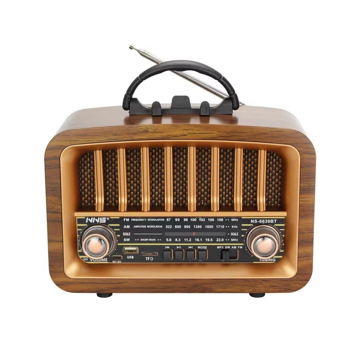 GENEL®  Taşınabilir USB İle Şarj Olabilen Klasik AM /FM/SW Transistör Retro Tipi Klasik Radyo