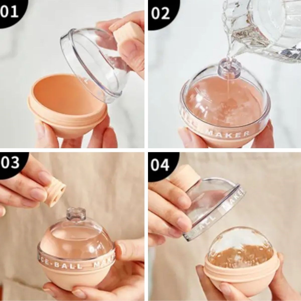 GENEL® Hunili Altı Silikon Kolay Çıkabilen Büyük Boy Küre Buzluk