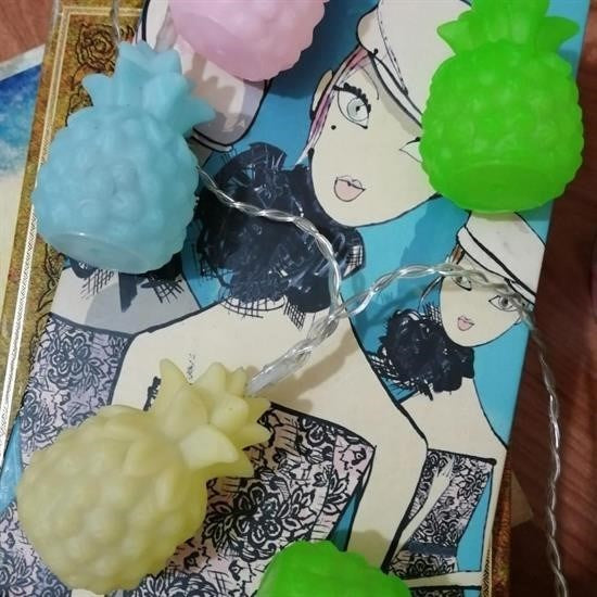 BUFFER® Karışık Renk Dekoratif Ananas Dolama 10 lu Şerit Led Işık Zinciri