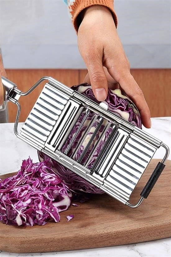 GENEL® Ayarlanabilir 3 Farklı Başlıklı Tutmalı Sebze Dilimleyici Peynir Rendeleyici Aparat