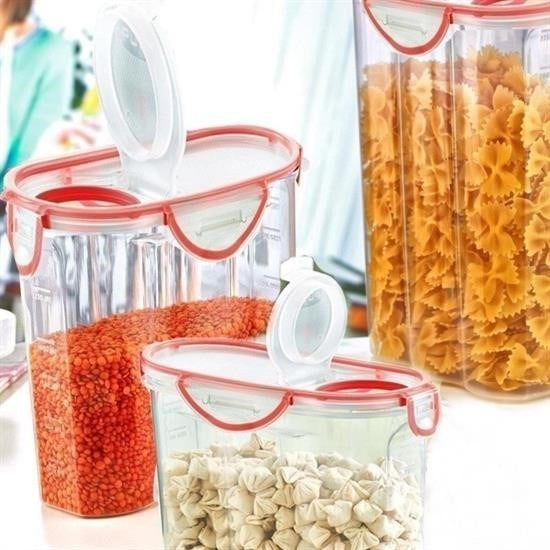 GENEL® Kilitli Kapaklı Contalı Hava,Su Sıvı Geçirmez 2,4 Litre Erzak Saklama Kabı-SA590