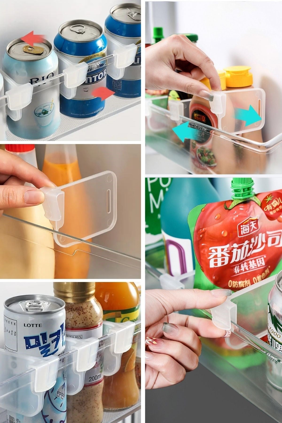 GENEL® 10'luŞeffaf Buzdolabı Yan Kapı Düzenleyici Buzdolabı Dolap İçi Bölümleyici Aparatlar