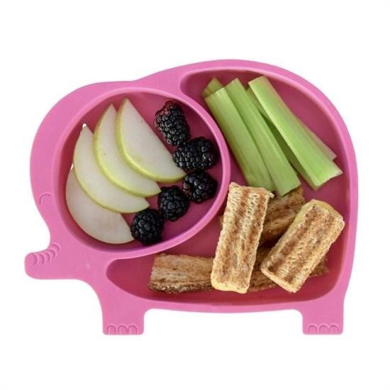 GENEL® Bebek ve Çocuk için Sevimli Fil Model Desenli Yemek Bebek Mama Kabı Bölmeli Tabak