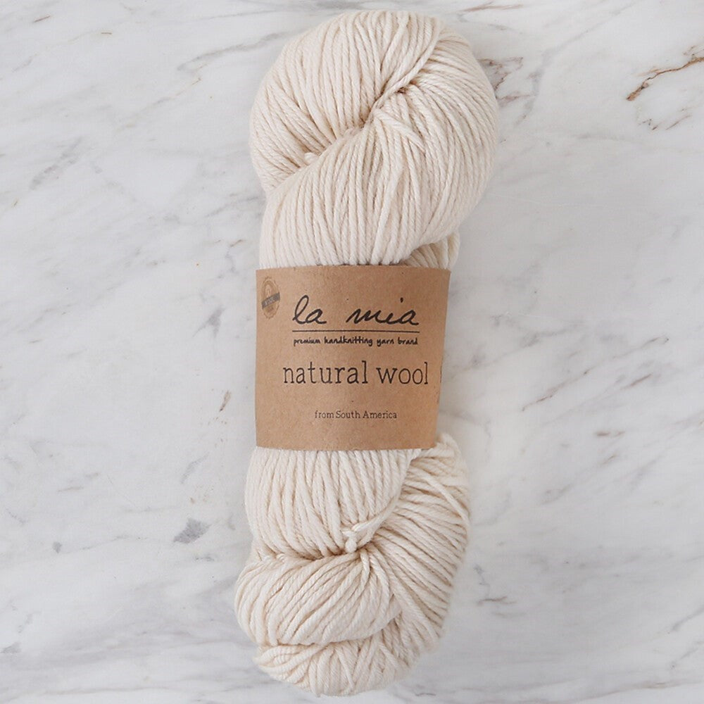 La Mia Natural Wool Krem El Örgü İpi - H1 - 33607 - UcuzaGeliyor
