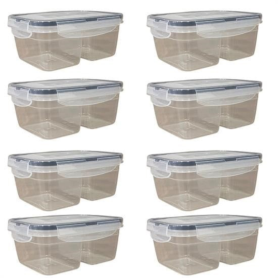 GENEL® 2 Bölmeli 0,45+0,45 Litre Kilitli Kapaklı Erzak Saklama Kabı LC-524