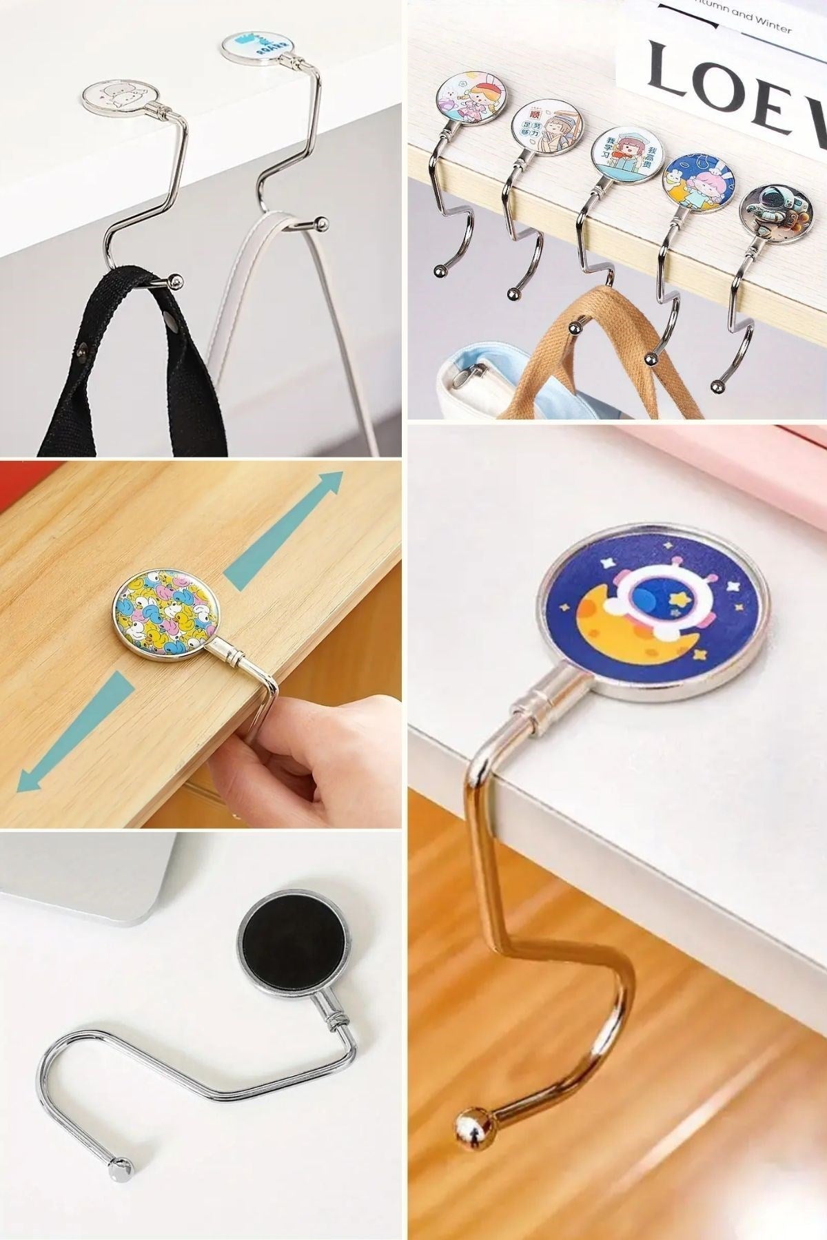 GENEL® Masaya Takılabilen Çanta Askısı Çanta Tipi Pratik Metal Çanta Kanca - UcuzaGeliyor