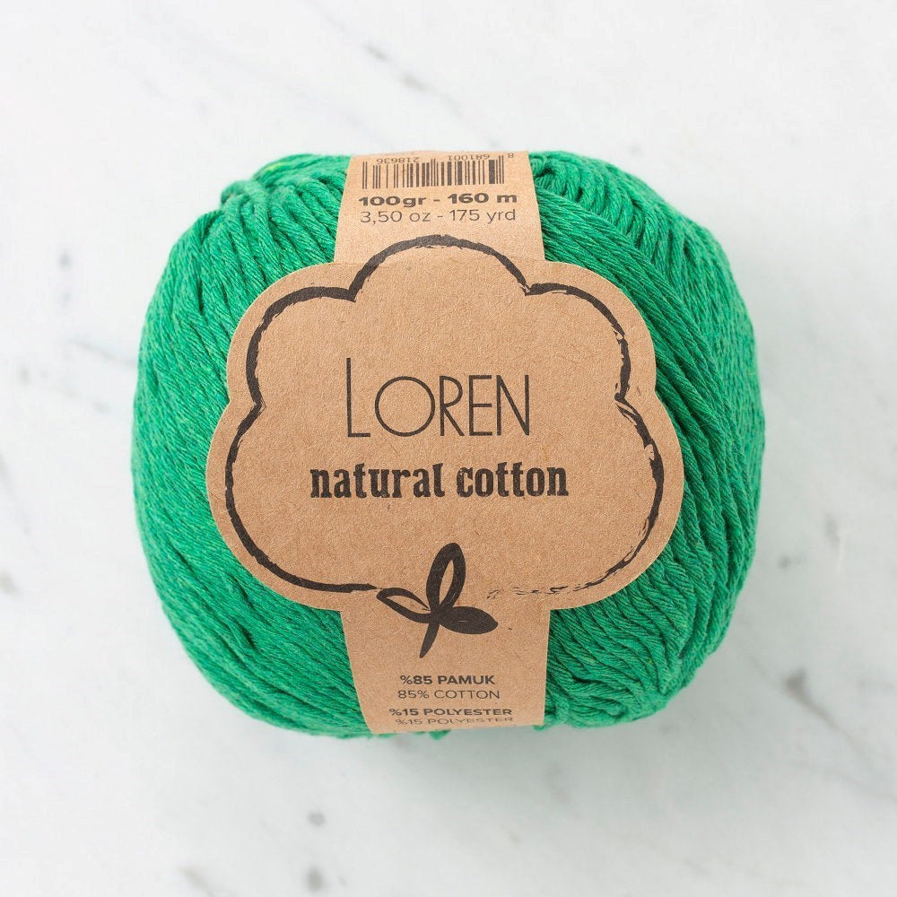 Loren Natural Cotton Yeşil El Örgü İpi - R028 - 33904 - UcuzaGeliyor