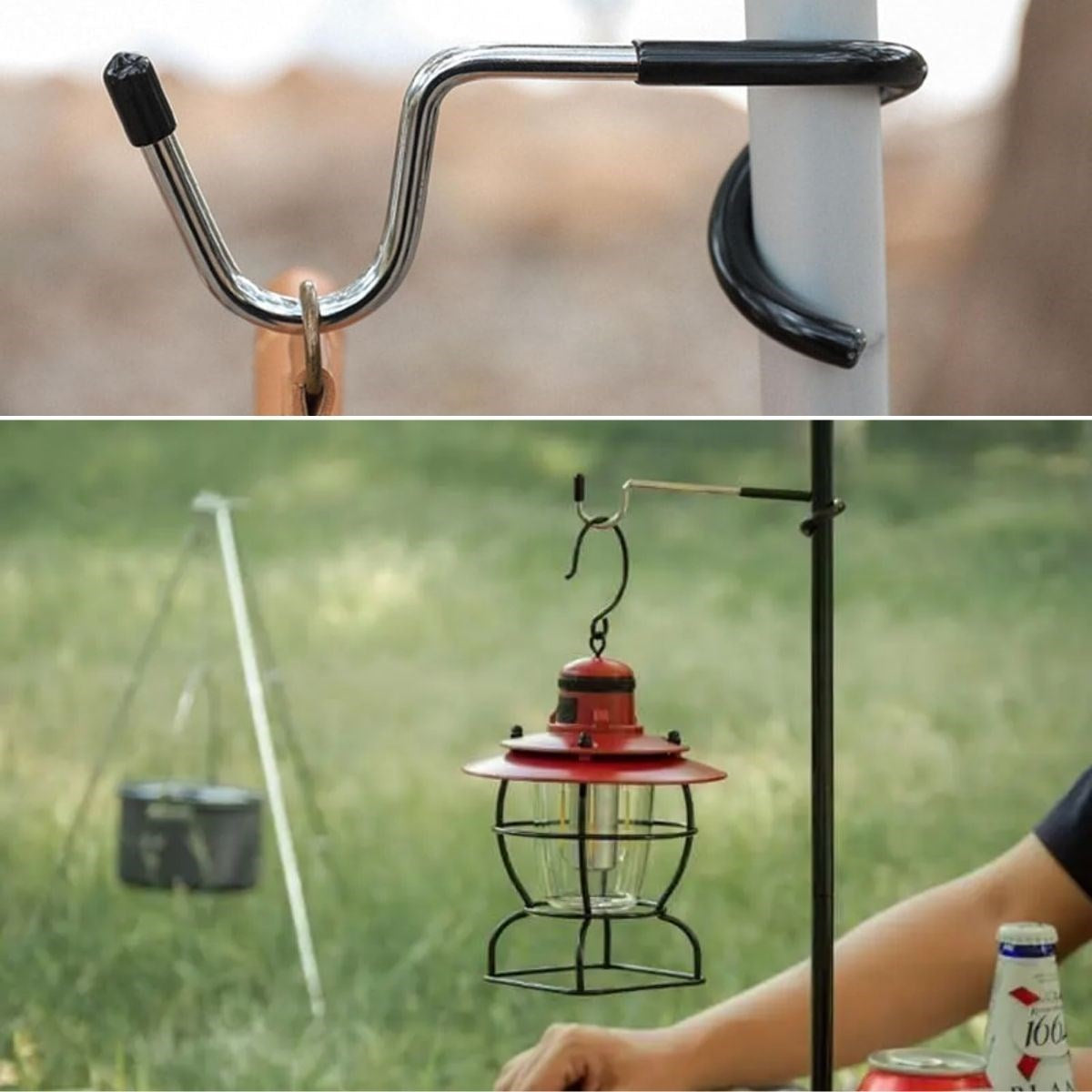 GENEL® Kamp İçin Çok Fonksiyonlu S-Şekilli Direk Askısı Kaymaz Paslanmaz Çelik Eşya Asma Kancası