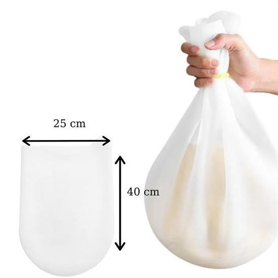 GENEL® Büyük  Hamur Torbası  Silikon Şeffaf Hamur Yoğurma Torbası Ekmek Makarna Mantı  Hamuru Kolay