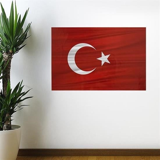 GENEL® Dalgalanma Efektli Manyetik Duvar Stickerı Türk Bayrağı 75 x 50 cm