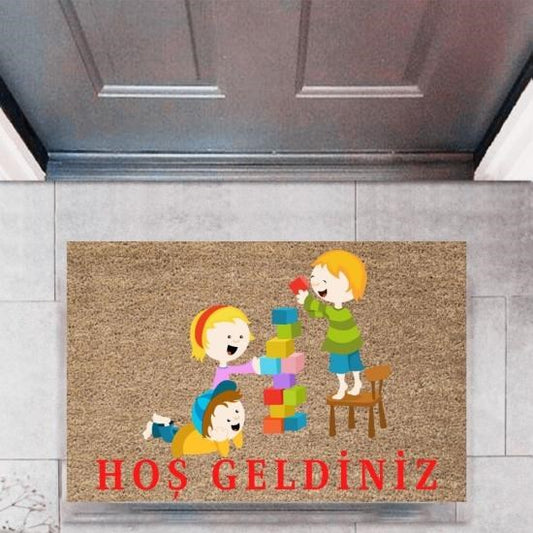Kapı Önü Paspası Dekoratif Dijital Baskı ÇocuklarP-2717 - UcuzaGeliyor