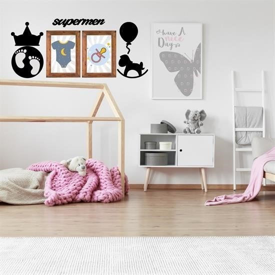 GENEL® DECO103 Supermen Dekoratif Duvar Süsü Tablo Aksesuar Ahşap Tasarım Hediye Pano Sticker Seti - UcuzaGeliyor