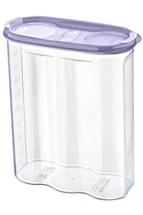 GENEL® 2 Kapaklı Ölçekli Erzak Kuru Gıda Saklama Kutusu Kabı 2,4 Litre-SA940