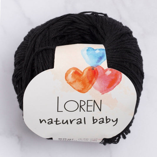 Loren Natural Baby Siyah El Örgü İpi - R004 - 33697 - UcuzaGeliyor