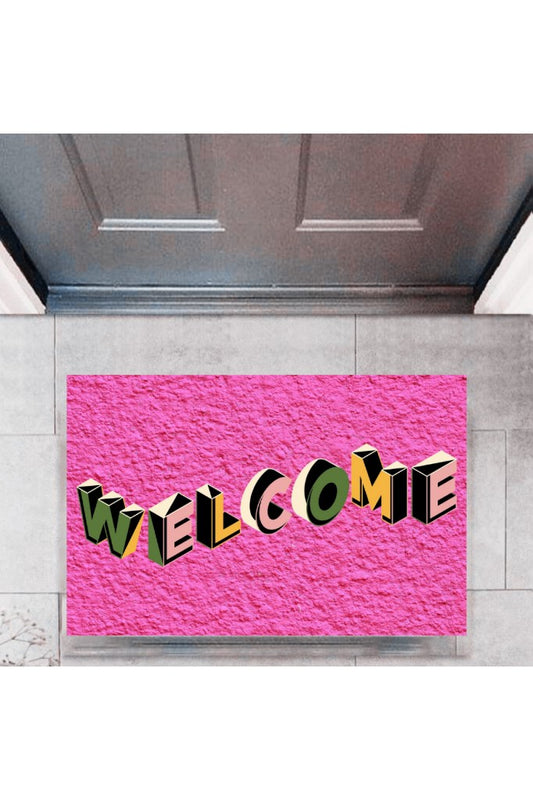 Kapı Önü Paspası Dekoratif Dijital Baskı Welcome P-2343 - UcuzaGeliyor