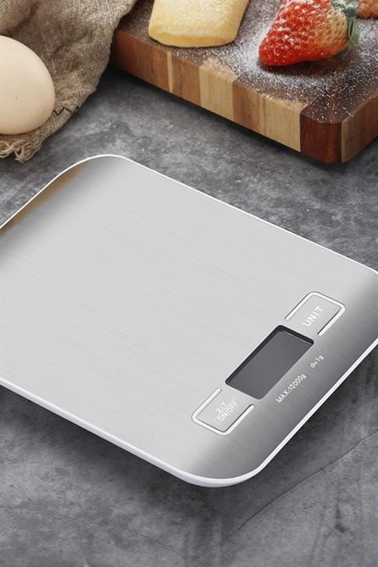 GENEL® TF 1002 Hassas Ölçümlü  Maksimum 5 Kg Kapasiteli Led Ekran Platin Dijital Mutfak Tartısı