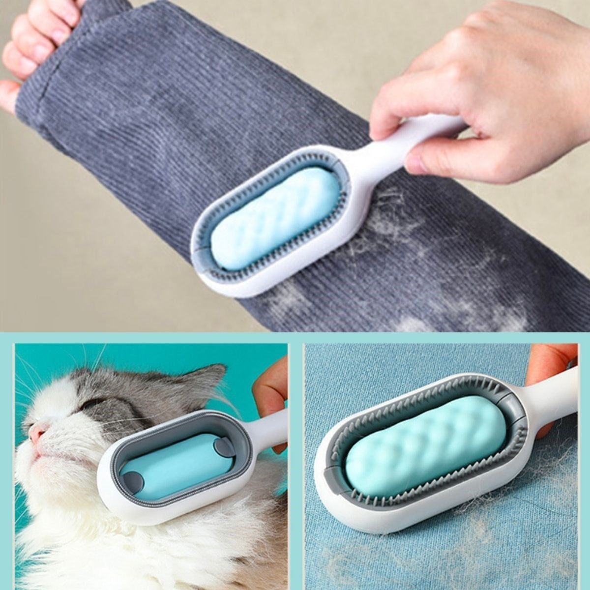 BUFFER® Evcil Hayvanlar İçin Çift Taraflı Pet Fırçası Nemli Tüy Tarama Tarağı