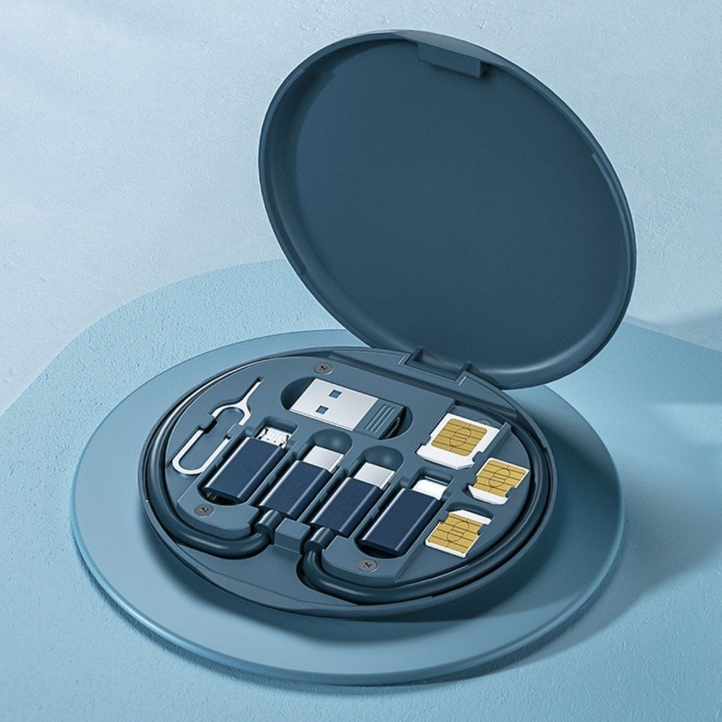 BUFFER® 60w Destekli Kablo Kutusu Seyahat Kablo Seti 5'i 1 arada USB Type-C Şarj Kablosu Seti