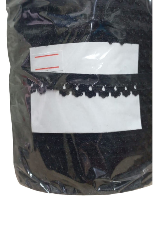 Çamaşır Lastiği Dantelli 1 cm 1 Metre Siyah - UcuzaGeliyor