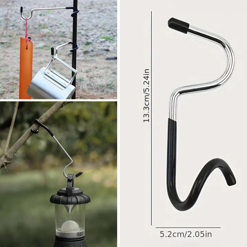 GENEL® Kamp İçin Çok Fonksiyonlu S-Şekilli Direk Askısı Kaymaz Paslanmaz Çelik Eşya Asma Kancası